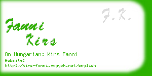 fanni kirs business card